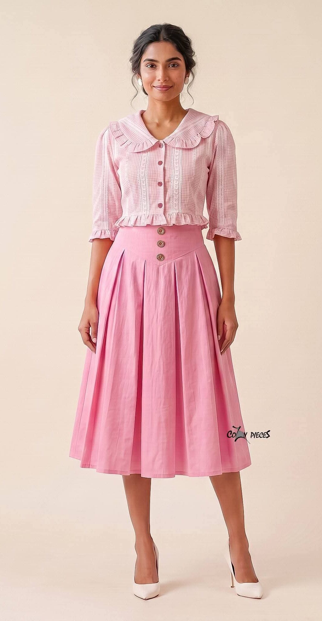 Vera - Pleated Midi Skirt