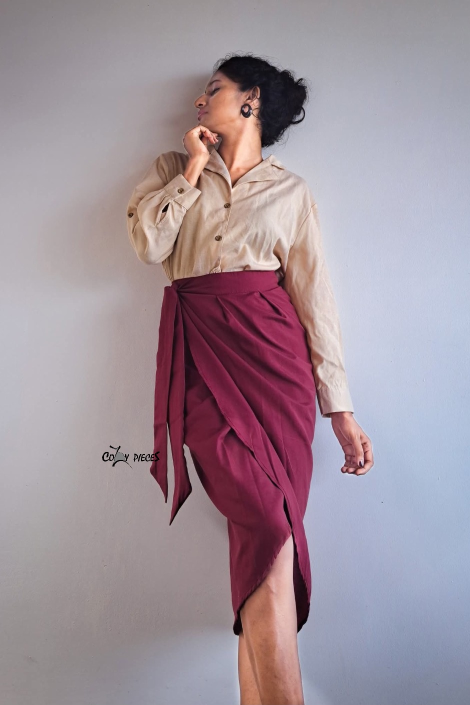 Che - Pleated Midi Wrap Skirt - Image 4