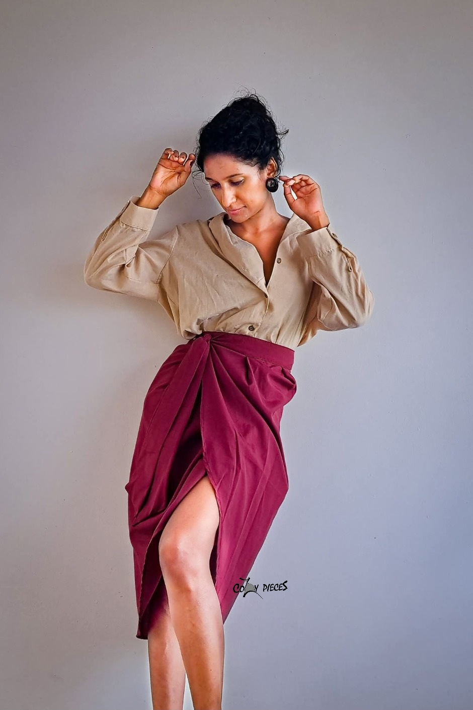 Che - Pleated Midi Wrap Skirt - Image 3