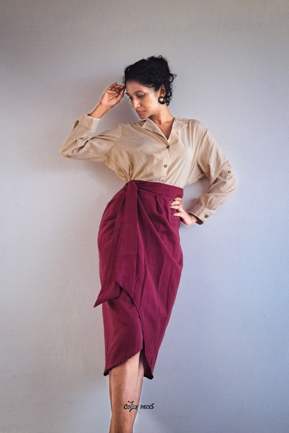 Che - Pleated Midi Wrap Skirt